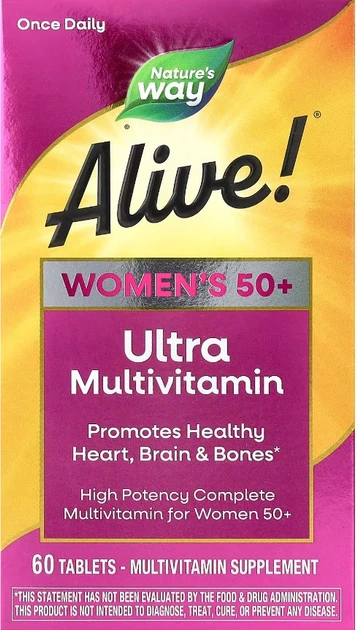 Витамины для женщин Nature's Way Once Daily Women 50+ Ultra 60 tabs - изображение 2