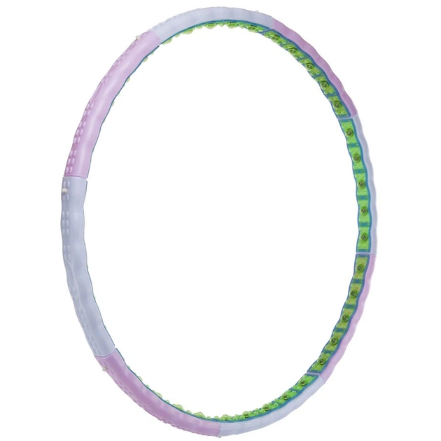 Обруч для похудения массажный разборной Хула Хуп Hula Hoop DOUBLE GRACE MAGNETIC Zelart 1,5 кг 8 секций d-102 см сиреневый-голубой JS-6019 - изображение 3