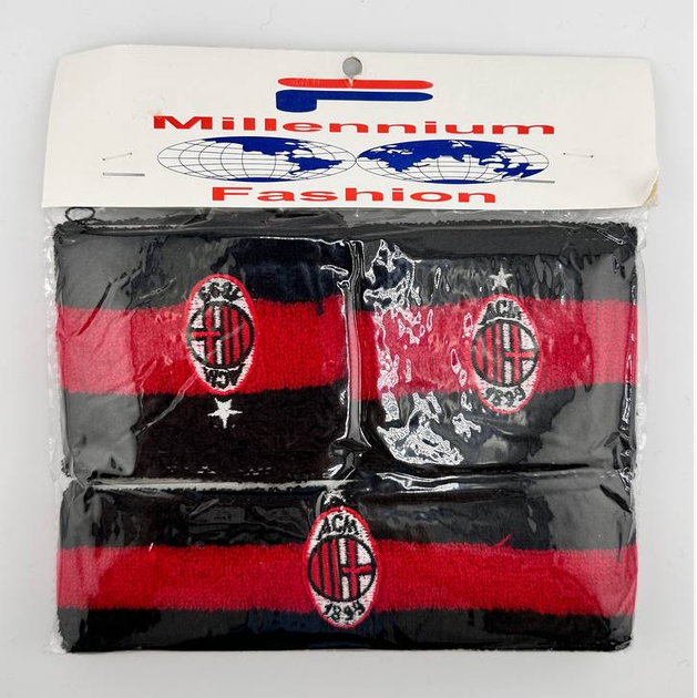 Набор напульсник и повязка на голову AC Milan GH-303 - Фото 2 Набор напульсник и повязка на голову AC Milan GH-303 - изображение 2