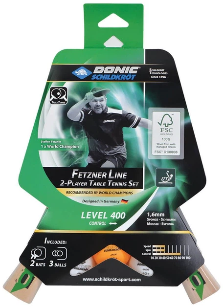 Набор для настольного тенниса Donic Fetzner 400 Fsc 2-Playet Set Black DT1-788468 MISC - Фото 3 Набор для настольного тенниса Donic Fetzner 400 Fsc 2-Playet Set Black DT1-788468 MISC - изображение 3