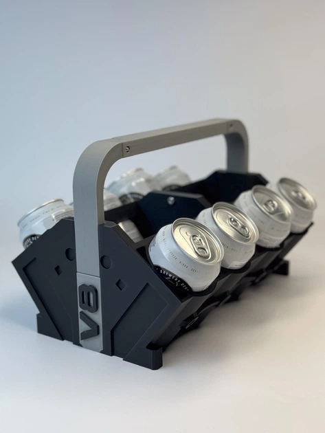 3D-Друкований Холдер ''V8'' для Пива та Напоїв (Чорний) HoldMyBeer - Фото 1 3D-Друкований Холдер ''V8'' для Пива та Напоїв (Чорний) HoldMyBeer - зображення 1