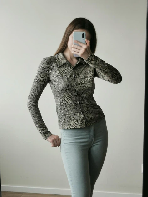 Блуза Zara, трикотаж з візерунком, розмір S - Фото 1 Блуза Zara, трикотаж з візерунком, розмір S - зображення 1