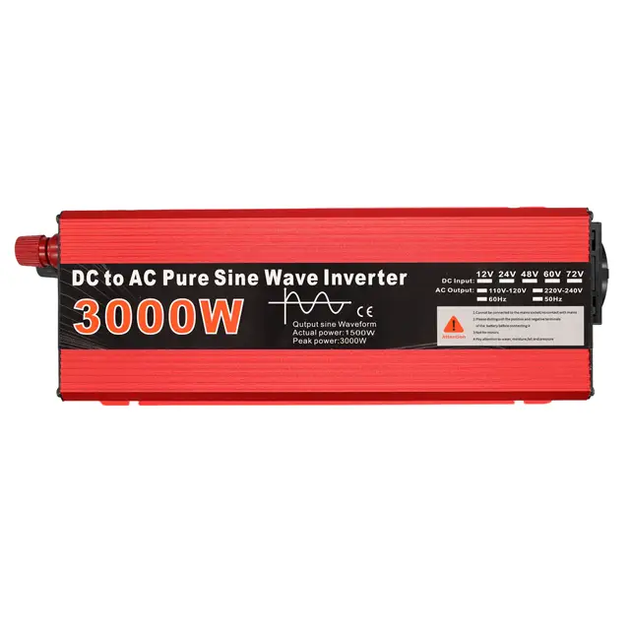 Инвертор для LiFePo4 гелевых аккумуляторов 12V 220V 3000W преобразователь напряжения для котла квартиры чистый синус ( 3000Ват Power Inverter) - Фото 6 Инвертор для LiFePo4 гелевых аккумуляторов 12V 220V 3000W преобразователь напряжения для котла квартиры чистый синус ( 3000Ват Power Inverter) - изображение 6