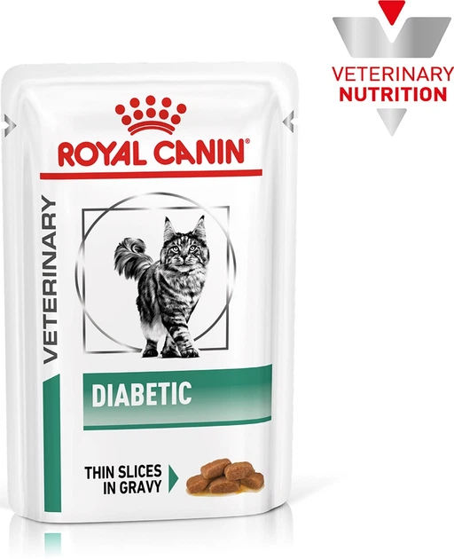 Упаковка диетического корма для кошек при сахарном диабете Royal Canin Veterinary DIABETIC (ломтики в соусе) 12 шт х 85 г (9003579011980) (9003579027813) (40850011) - Фото 2 Упаковка диетического корма для кошек при сахарном диабете Royal Canin Veterinary DIABETIC (ломтики в соусе) 12 шт х 85 г (9003579011980) (9003579027813) (40850011) - изображение 2