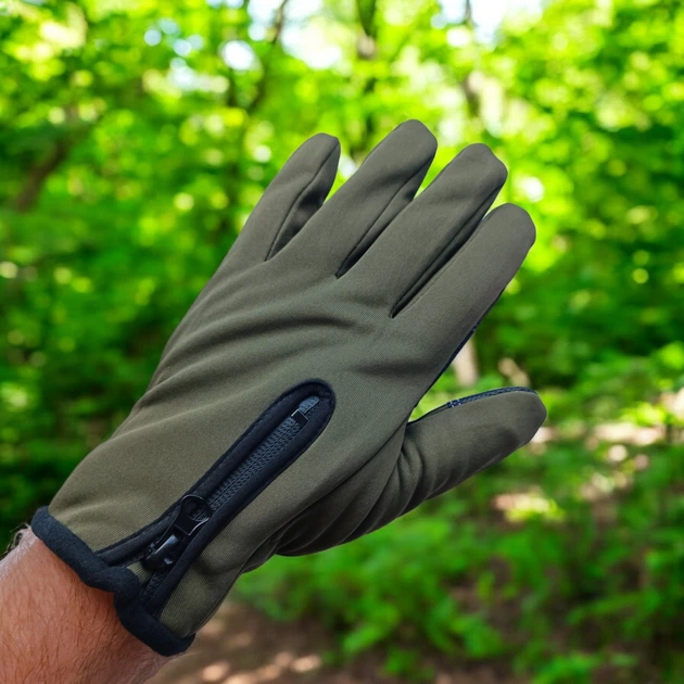 Перчатки мужские тэрмо софтшелл сенсорные зелёные 9043_M_Olive_Sensor - изображение 6