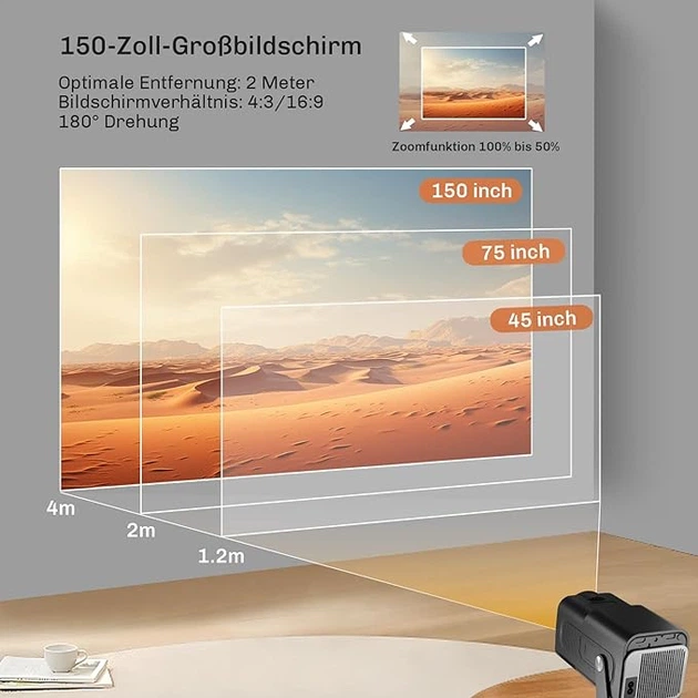 Мультимедийный проектор HIPPUS HY320 Full HD 12000 Лм Wi-Fi