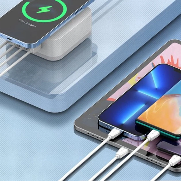 Бездротовий зарядний пристрій Ldnio AW004 3 USB/ Type-C QC PD 32W біле - Фото 6 Бездротовий зарядний пристрій Ldnio AW004 3 USB/ Type-C QC PD 32W біле - зображення 6