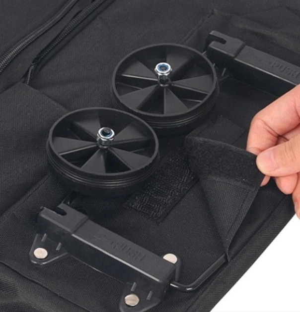 Сумка на колесах складна Portable, 45х40х12 см, Чорний - зображення 8