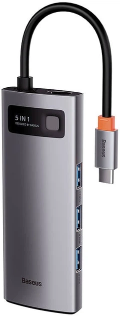 USB-хаб адаптер Baseus Series 5-in-1 30Hz Version Grey (WKWG020013) - изображение 4