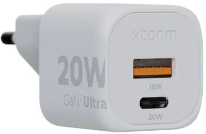 Мережевий зарядний пристрій Xtorm 20W GaN2 Ultra Charger White (XEC020) - зображення 2