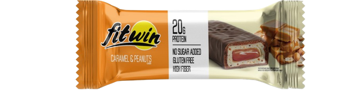 Протеиновый батончик с начинкой FitWin 33% 60 г глазированный Арахис карамель (бокс 12шт*60г) - изображение 2