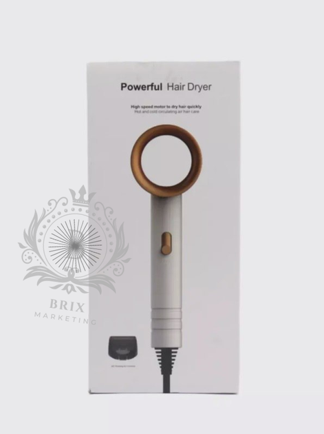 Мощный фен для сушки и укладки волос Powerful hair dryer 800 Вт Белый с золотым - изображение 6
