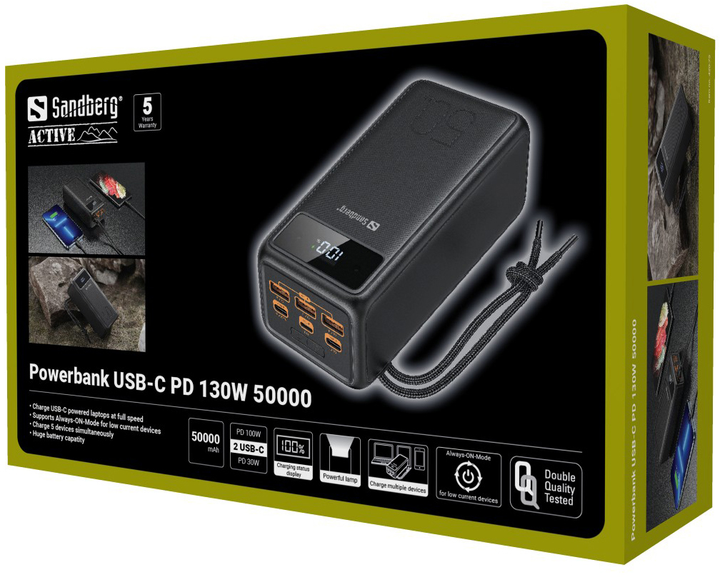 УМБ Sandberg 420-75 50000 mAh 130W Black (5705730420757) - зображення 5
