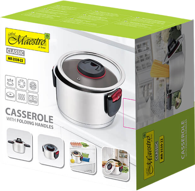 Каструля Maestro з кришкою 4.2 л (MR-3530-22) - зображення 6