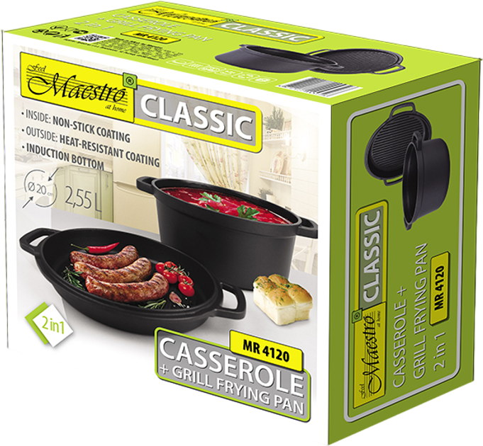 Garnek Maestro z patelnią okrągły 2.55 l (MR-4120) - obraz 6