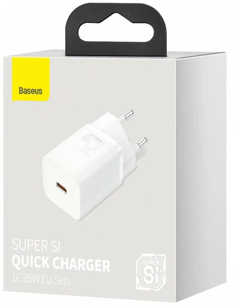 Сетевое зарядное устройство Baseus Super Si Quick Charger адаптер Type-C с быстрой зарядкой 25W, Белый - Фото 8 Сетевое зарядное устройство Baseus Super Si Quick Charger адаптер Type-C с быстрой зарядкой 25W, Белый - изображение 8