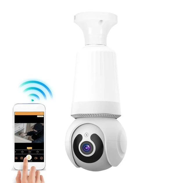 IP камера видеонаблюдения RIAS Q26 E27 (v380 APP) Wi-Fi 4MP в виде лампы White (3_05367) - изображение 2