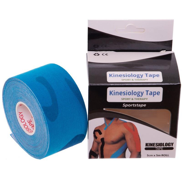 Кинезио тейп (Kinesio tape) SP-Sport BC-0474-3_8 размер 3,8смх5м синий - изображение 1