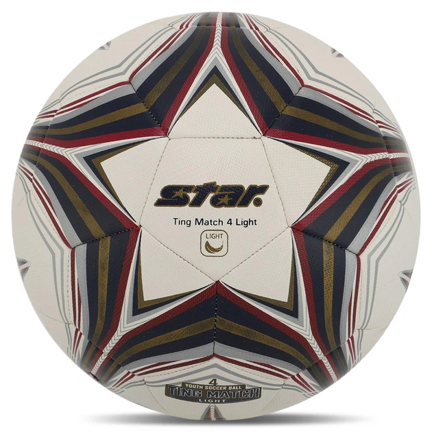 Мяч футбольный STAR TING MATCH 4 LIGHT HYBRID SB3144L №4 PU белый-золотой - Фото 1 Мяч футбольный STAR TING MATCH 4 LIGHT HYBRID SB3144L №4 PU белый-золотой - изображение 1