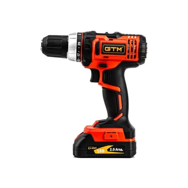 Шуруповерт GTM DS18/40P, 18В, 40Нм, 2шв, [58296] - зображення 4