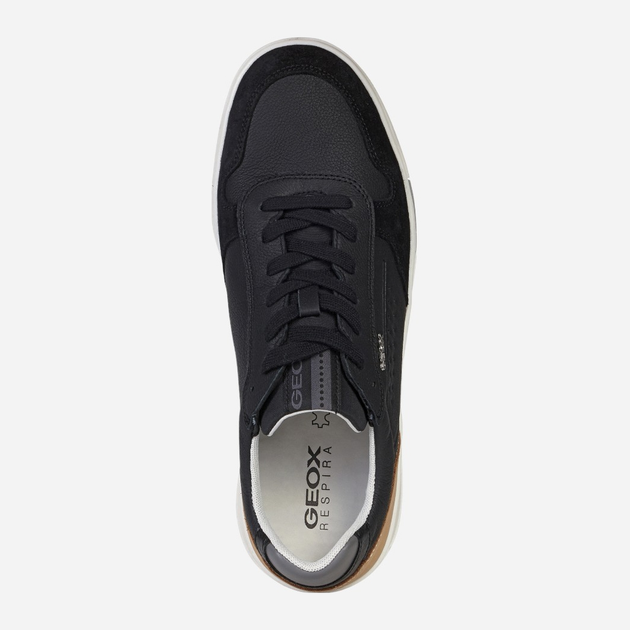 Sneakersy męskie skórzane Geox U15AGB0LM22-C9209 46 Czarne (8050036065193) - obraz 4