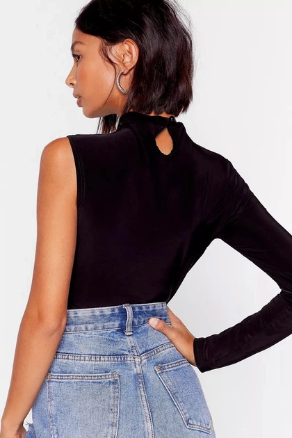 Боді чорне на одне плече XS Nasty Gal - Фото 3 Боді чорне на одне плече XS Nasty Gal - зображення 3