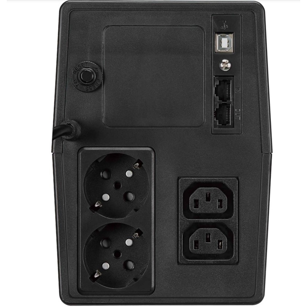 Джерело безперебійного живлення FSP IFP1500 1500VA 900W SCHUKO*2+IEC*2,12V/9AH*2 LCD VERSION 230V CE EAC Black (PPF9003108) - зображення 3