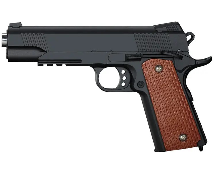 Страйкбольный Пистолет COLT M1911 VIGOR V13 металл, стреляет пульками 6 мм Черный - изображение 1