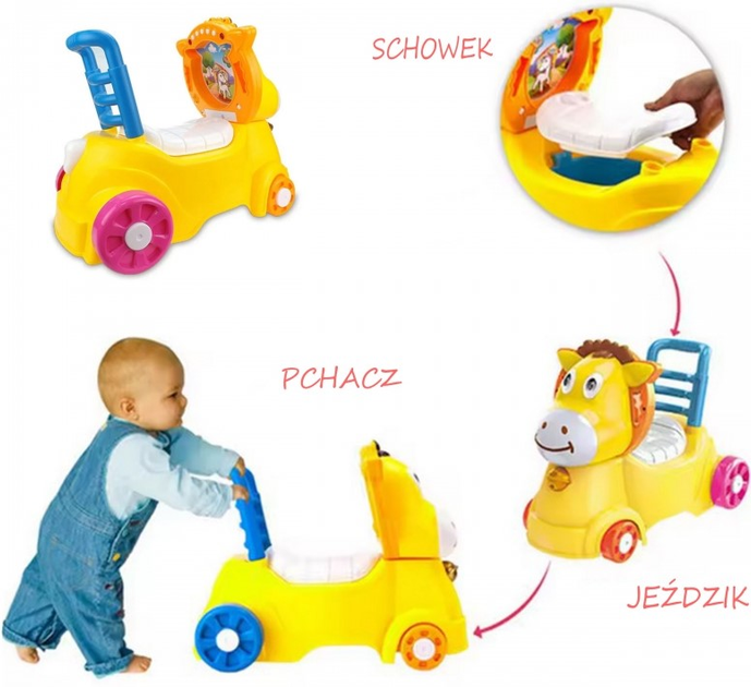 Jeździk Woopie Baby 3 w 1 Osiołek (5904326947351) - obraz 7