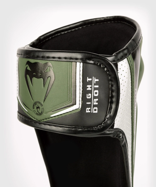 Захист гомілки Venum Elite Evo Shinguards Khaki Silver (VENUM-04261-578-L) - Фото 6 Захист гомілки Venum Elite Evo Shinguards Khaki Silver (VENUM-04261-578-L) - зображення 6