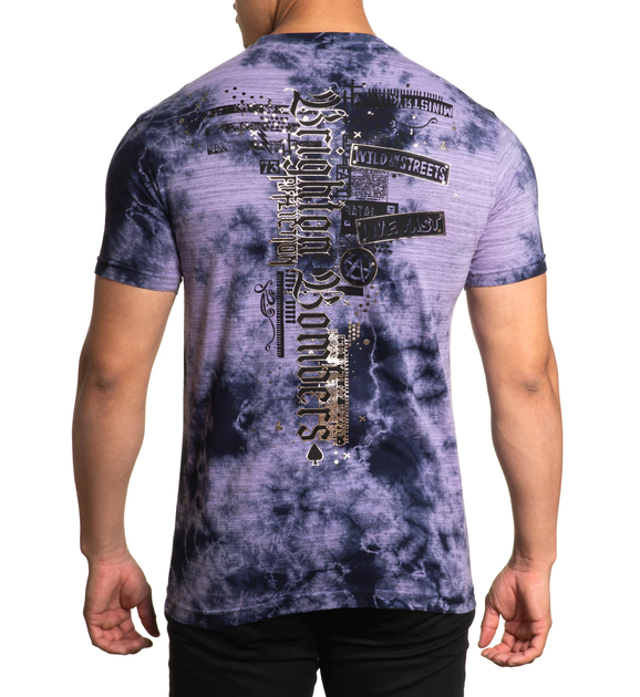 Футболка Affliction Brighton Bombers Tee Dusk Purple Plumeria Crystal (A25328-S) - Фото 2 Футболка Affliction Brighton Bombers Tee Dusk Purple Plumeria Crystal (A25328-S) - изображение 2