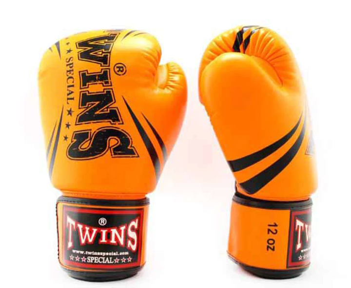 Боксерские перчатки Twins Fancy Boxing Gloves FBGDM3-TW6 Dark Orange (FBGDM3-TW6-DKOR-16oz) - изображение 2