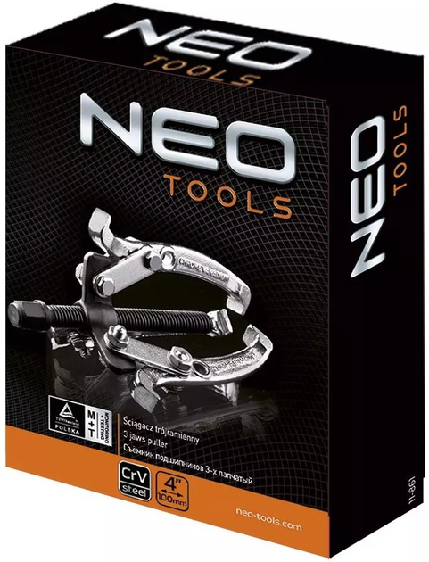Знімач підшипників NEO Tools 3-х лапковий 4" 11-861 (5907558416794) - зображення 6