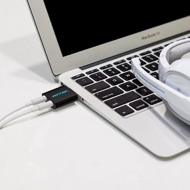 Звуковая плата USB Vention VAB-S17-B Audio USB – 2х3.5 мм jack Metal - изображение 4