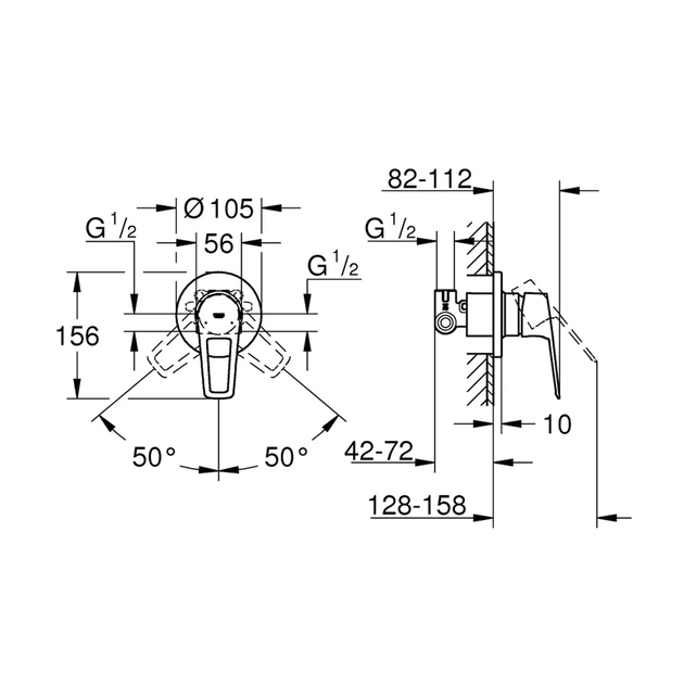 Смеситель скрытого монтажа для душа Grohe BauLoop New 29042001 - Фото 2 Смеситель скрытого монтажа для душа Grohe BauLoop New 29042001 - изображение 2