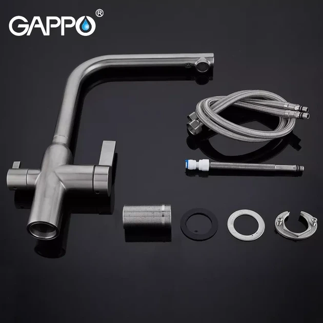 Смеситель для кухни с подключением к фильтру GAPPO G4399-4 сатин - Фото 6 Смеситель для кухни с подключением к фильтру GAPPO G4399-4 сатин - изображение 6