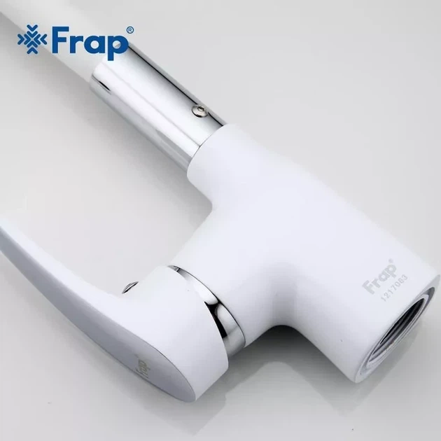 Змішувач для кухні Frap F4453-03 з гнучким виливом, білий/хром - Фото 6 Змішувач для кухні Frap F4453-03 з гнучким виливом, білий/хром - изображение 6