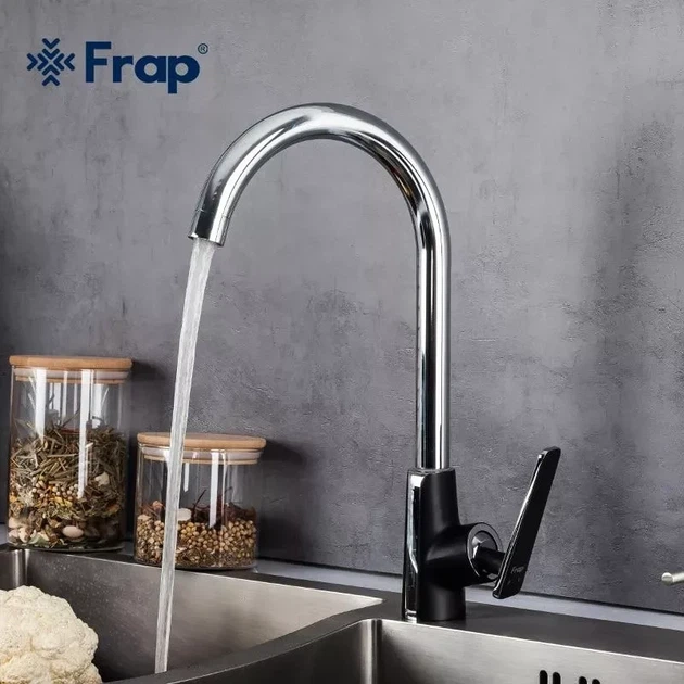 Змішувач для кухні Frap F4057, чорний/хром - изображение 2
