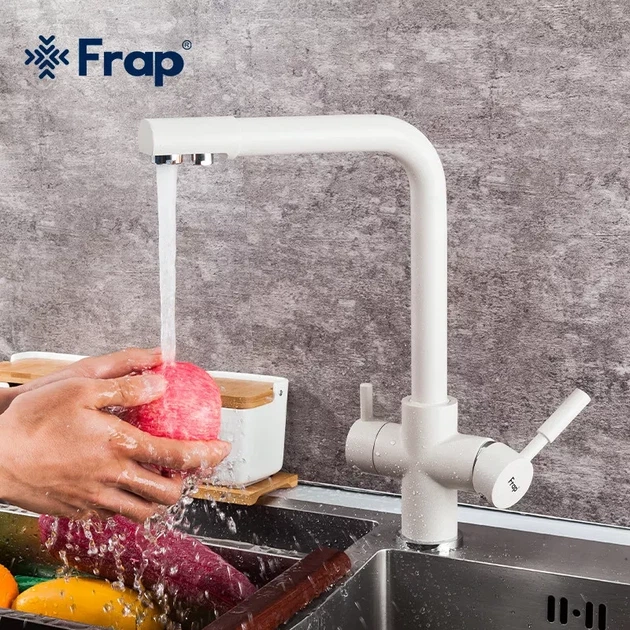 Змішувач для кухні під фільтр Frap F4352-24 на дві води, бежевий - Фото 2 Змішувач для кухні під фільтр Frap F4352-24 на дві води, бежевий - зображення 2