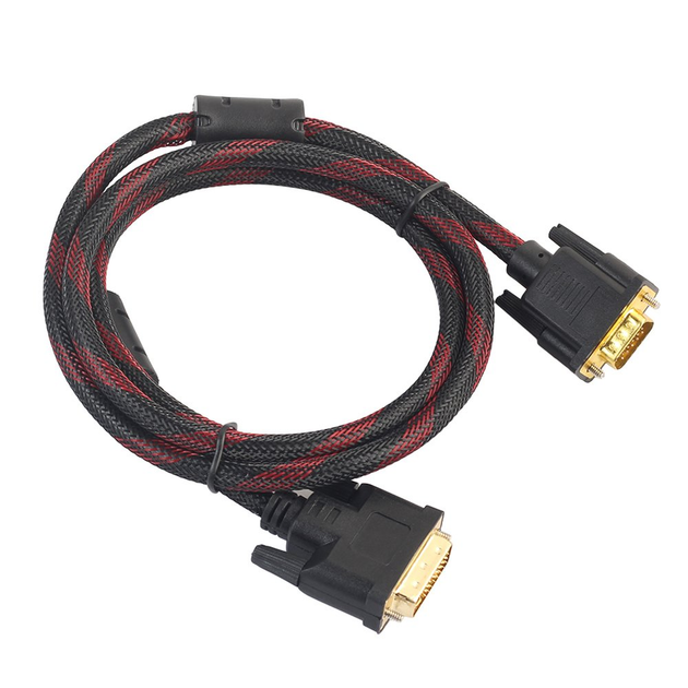 Кабель мультимедійний DVI на DVI 1.5м 1.4V Тканинна обплетення (016j) - Фото 1 Кабель мультимедійний DVI на DVI 1.5м 1.4V Тканинна обплетення (016j) - зображення 1