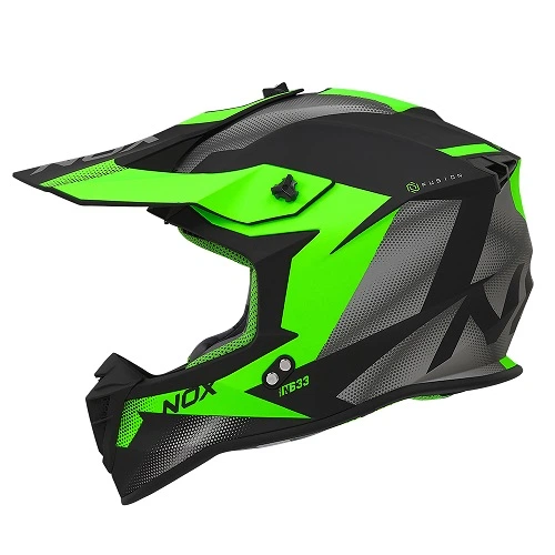 Мотошолом NOX N633 Fusion Black/Green, S – фото, отзывы
