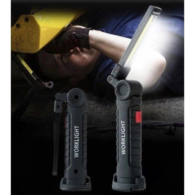 Ліхтар акумуляторний W51-SMD+COB з магнітом та гачком для підвішування поворот на 180º+180º. Колір: чорний - зображення 5