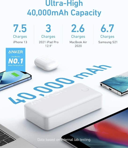 Повербанк Anker 347 Power Bank 40000mAh Білий – фото, відгуки