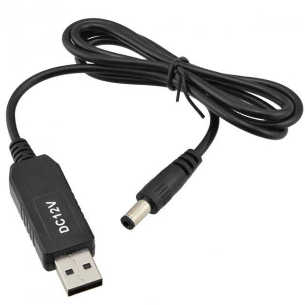 Кабель USB 5V на DC 12V (5.5 х 2.1 мм) 0.8А (пік до 1А) для живлення роутера/конвертера та ін. від Повербанка (перехідник/адаптер) - зображення 3