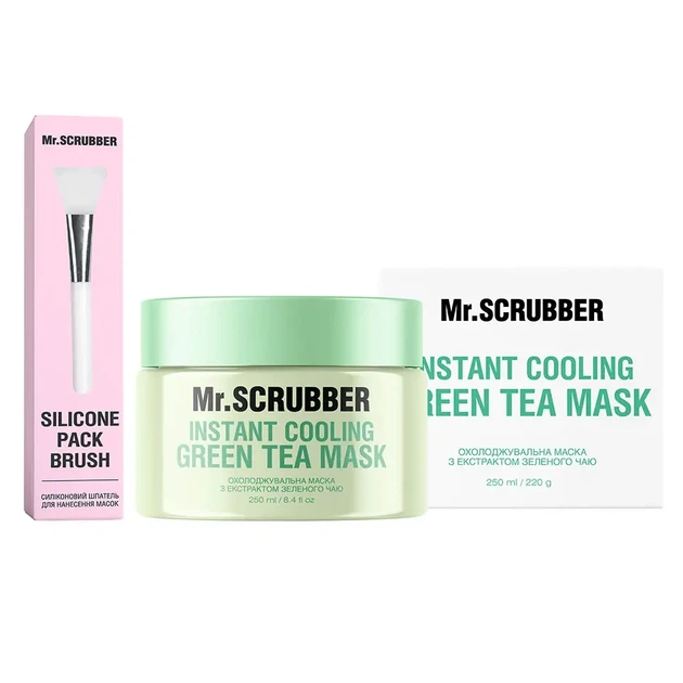 Маска охолоджувальна Mr.Scrubber Instant Cooling Green Tea Mask 250 мл+ пензлик силіконовий - Фото 1 Маска охолоджувальна Mr.Scrubber Instant Cooling Green Tea Mask 250 мл+ пензлик силіконовий - изображение 1
