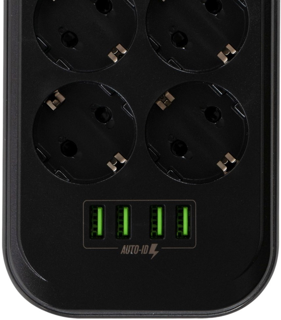 Listwa przeciwprzepięciowa ColorWay 6 gniazd/4 USB 2 m Black (CW-CHE64B) - obraz 5