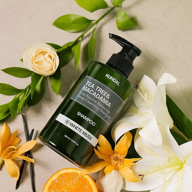 Натуральный шампунь Kundal Tea Tree&Macadamia Deep Cleansing Shampoo White Musk против перхоти 500 мл (8809693252800) - изображение 2