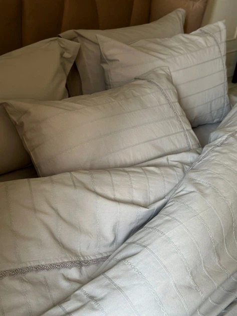Постільна білизна Saheser. Eco Cotton Jasmin gri jacquard-Євро - Фото 4 Постільна білизна Saheser. Eco Cotton Jasmin gri jacquard-Євро - зображення 4