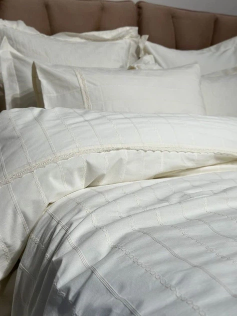 Постільна білизна Saheser. Eco Cotton Jasmin krem jacquard-Євро - Фото 2 Постільна білизна Saheser. Eco Cotton Jasmin krem jacquard-Євро - зображення 2