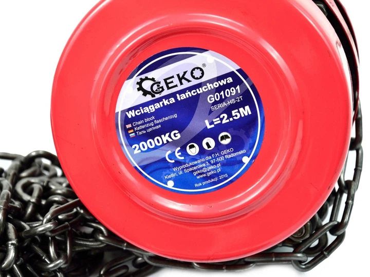 Цепная лебедка 2т x 2,5 м Geko (G01091) - Фото 6 Цепная лебедка 2т x 2,5 м Geko (G01091) - изображение 6